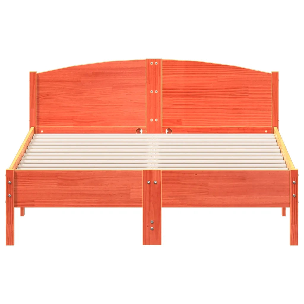 Letto senza Materasso Marrone Cera 140x190 cm in Legno di Pino 842605