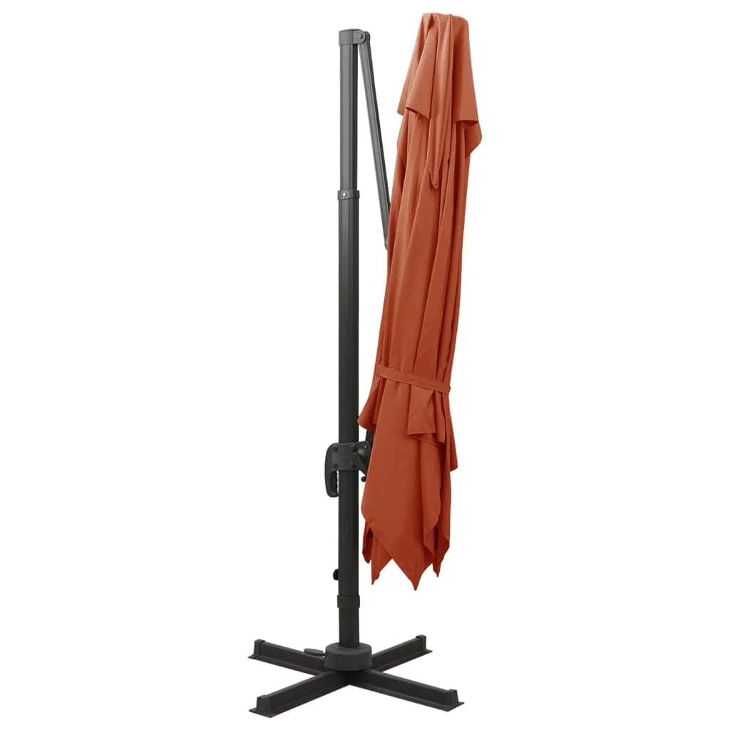 Ombrellone a braccio con doppio tetto 300 x 300 cm arancione 02_0008562