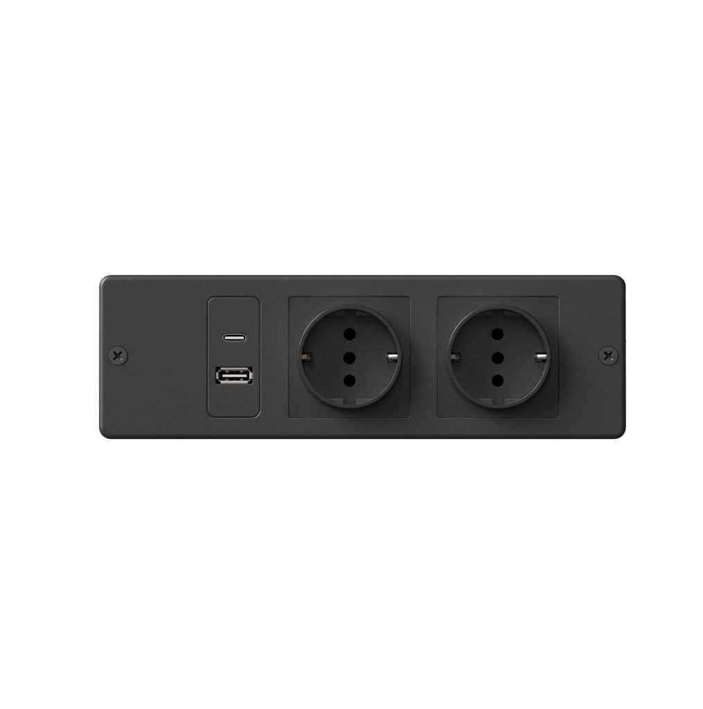 Mobile alto da cucina con LED, prese USB e AC, 120x40x176 cm, ripiani e anta ribalta, nero