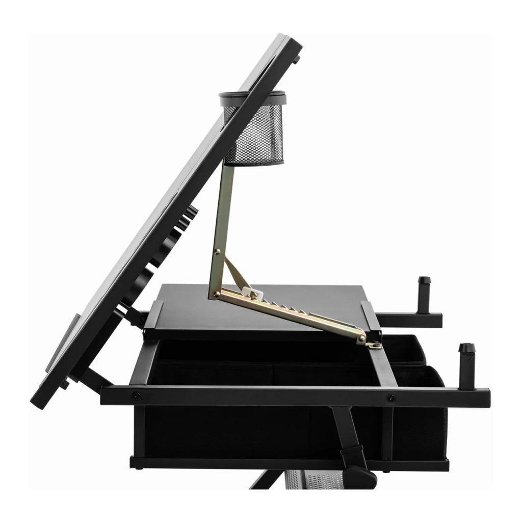 Tavolo da disegno scrivania inclinabile e regolabile in altezza 115 x 60 cm sgabello incluso 14_0003608