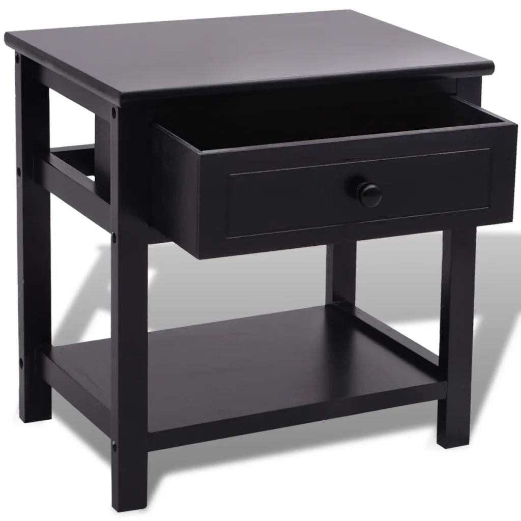 Comodino in Legno Nero 242872