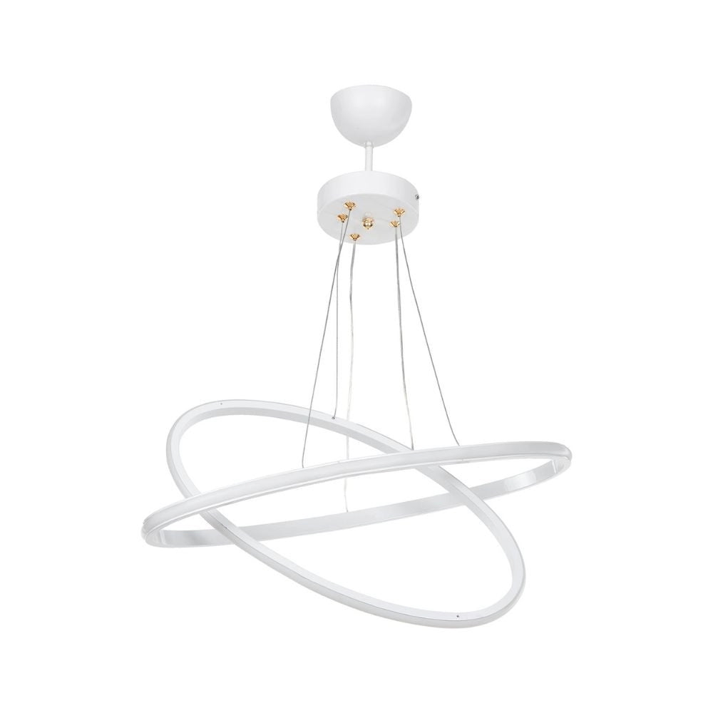 Lampada a sospensione Muso due anelli bianchi Led MDL4438 EFFEZ