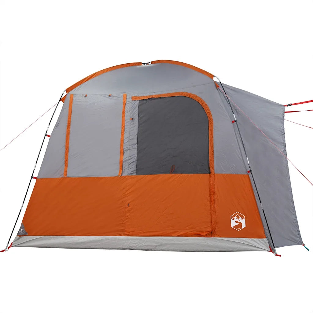vidaXL Tenda da Campeggio 4 Persone Grigio e Arancione Impermeabile