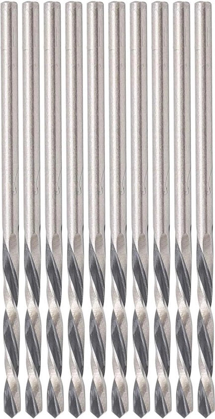Set di 10 punterelle a spirale 18 mm HSS per forare perle e creare gioielli con manico corto rettilineo.