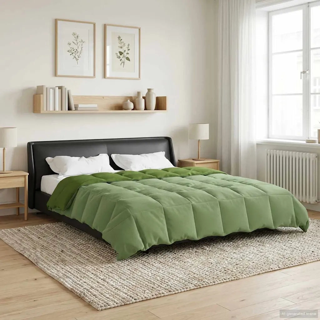 Duvet Invernale Trapuntato Verde 200 x 240 cm Microfibra