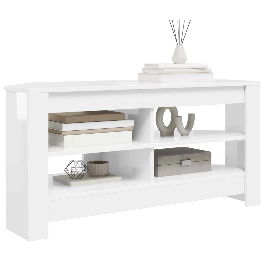 MobileTVAngolare 102 x 40,5 x 45 cm Bianco ad Alto Lucido 889779