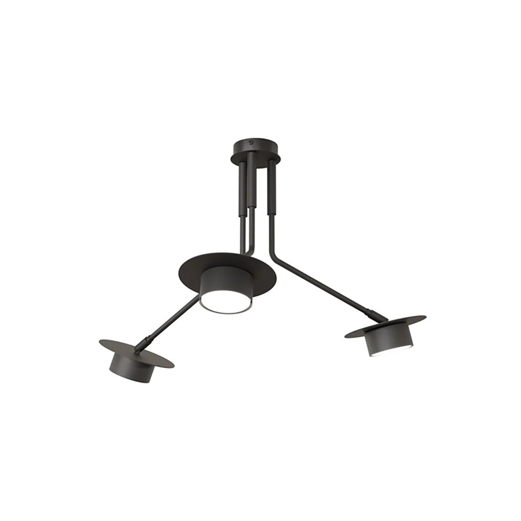 Plafoniera Minimal Cerere Acciaio Nero 3 Luci Gx53 Ip20