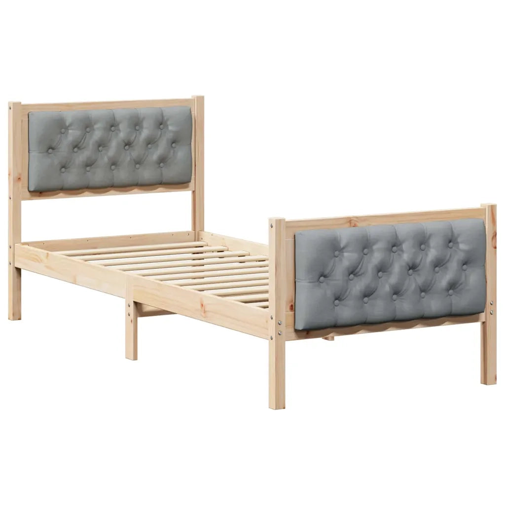 Struttura del letto Grigio chiaro 75 x 190 cm Pino massello