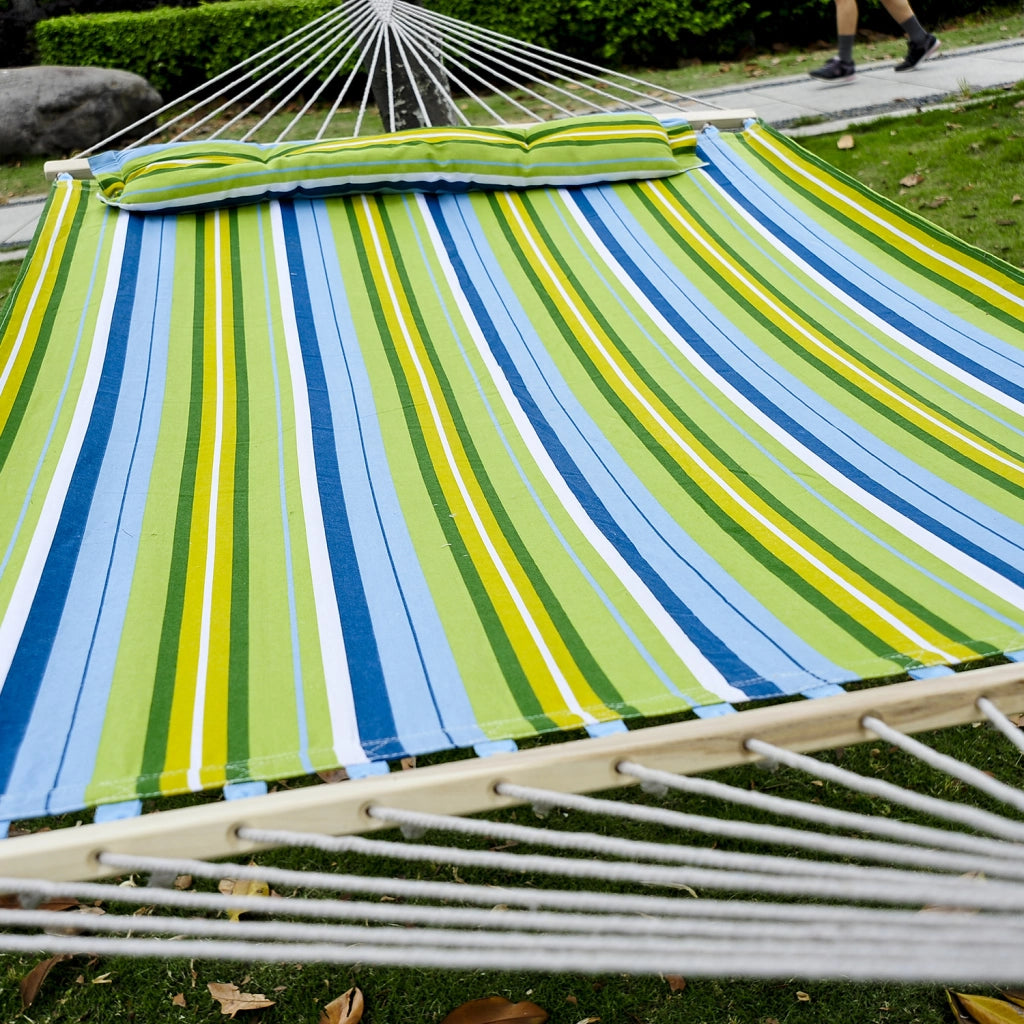 Amaca da Giardino per 2 Persone con Cuscino ¨C Minimal ¨C Blu e Verde 340x140cm