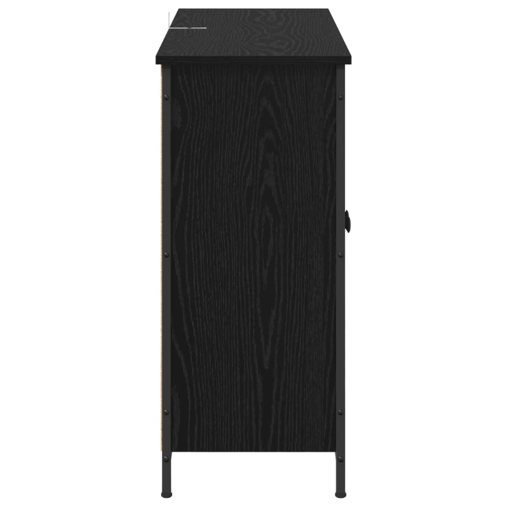 Credenza | Madia | Buffet da pranzo | Armadio da pranzo Rovere Nero 100 x 33 x 75 cm Legno multistrato