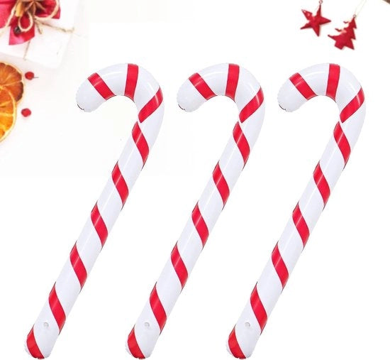 Decorazioni di Natale gonfiabili a forma di stecchino da dolci 90 cm - 3 pezzi