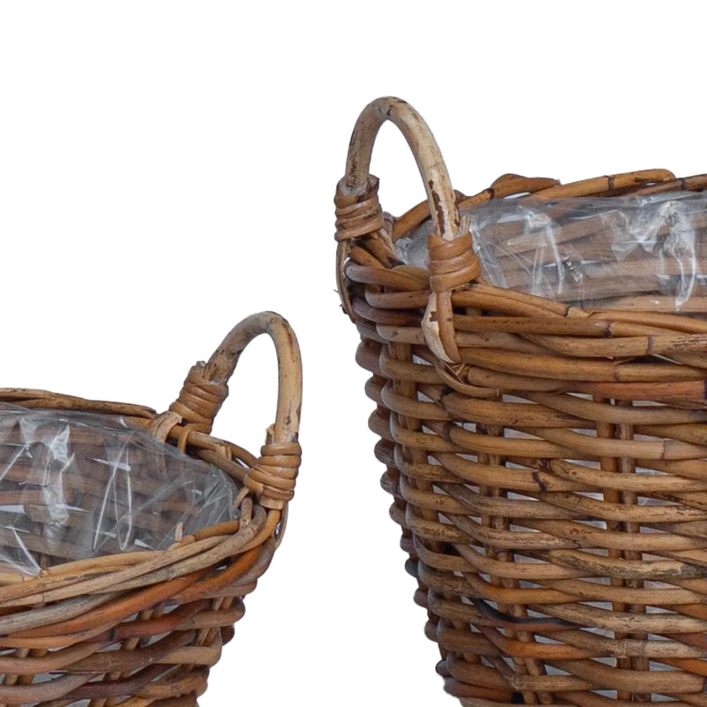 Cesto per Piante con archiviazione 2 pcs Marrone Rattan Lacak 42020964
