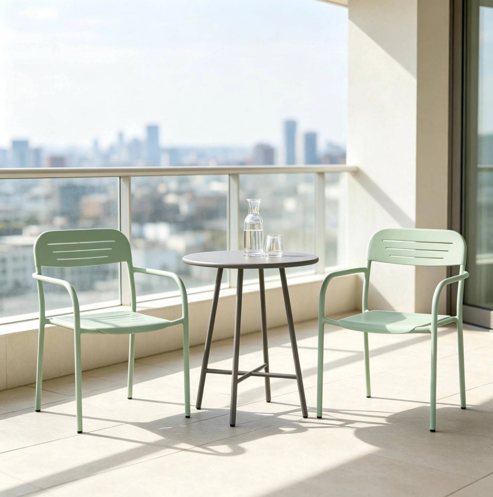 Set di 2 sedie da giardino impilabili in metallo verde 56 x 58 x 78 cm