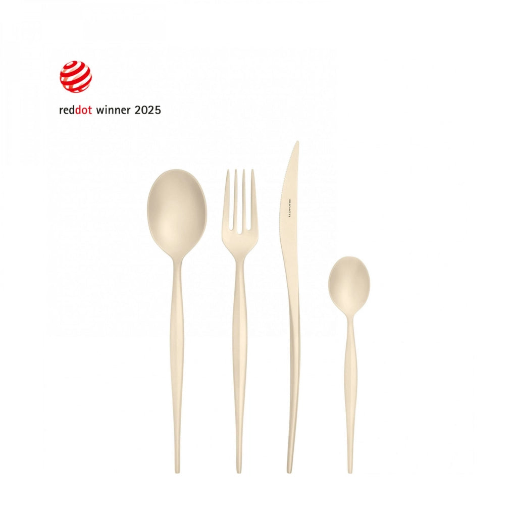 NATURA CHAMPAGNE, Posate Set 24 Pz, Scatola Finestra, Casa Bugatti
