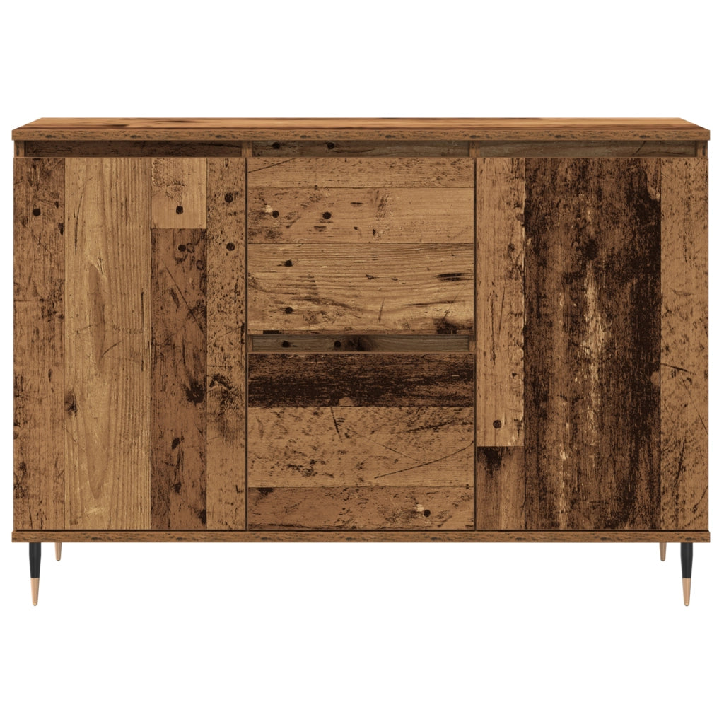 Credenza con porte e cassetti in legno vecchio 101,5x35x70 cm