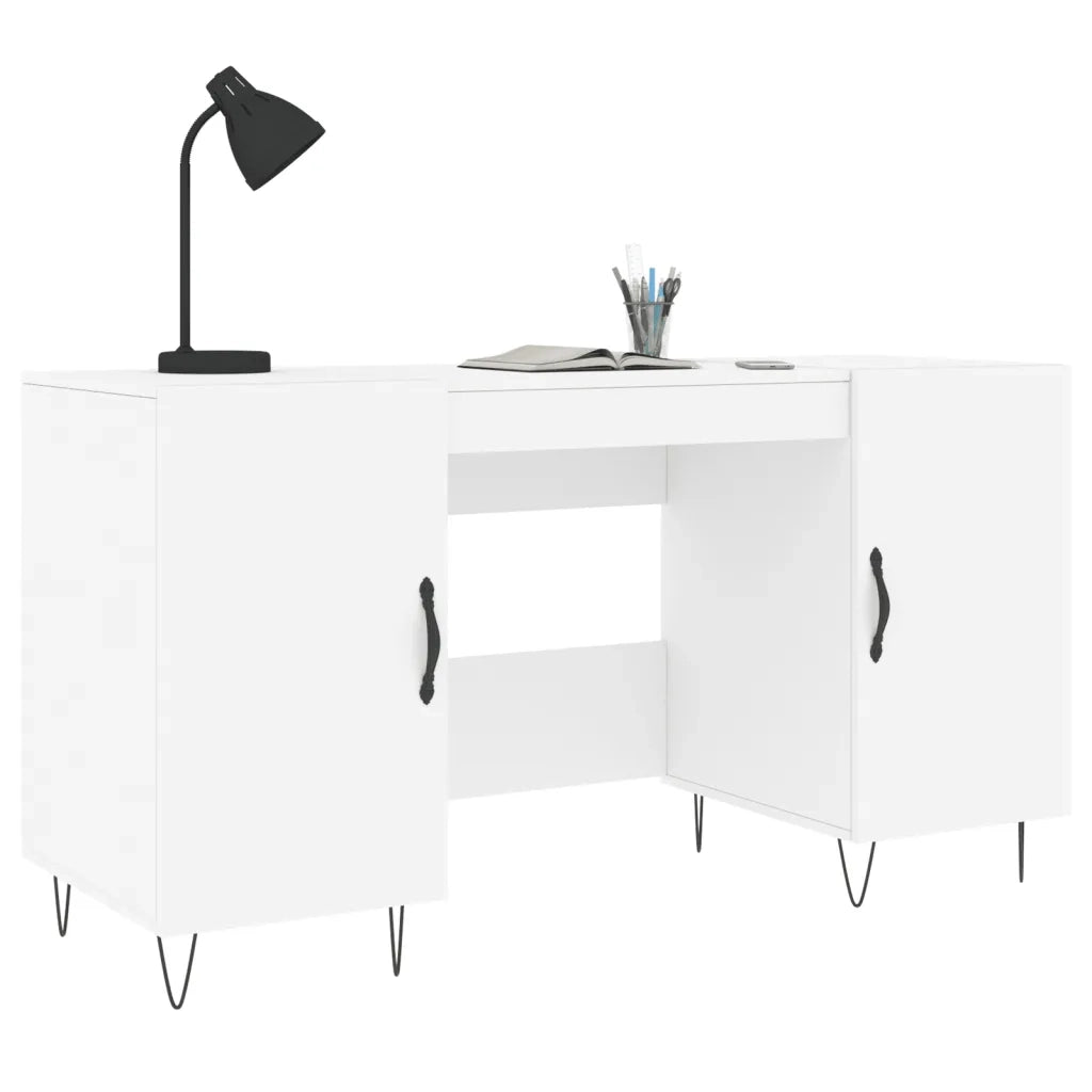 Scrivania Bianca 140x50x75 cm in Legno Multistrato 829540