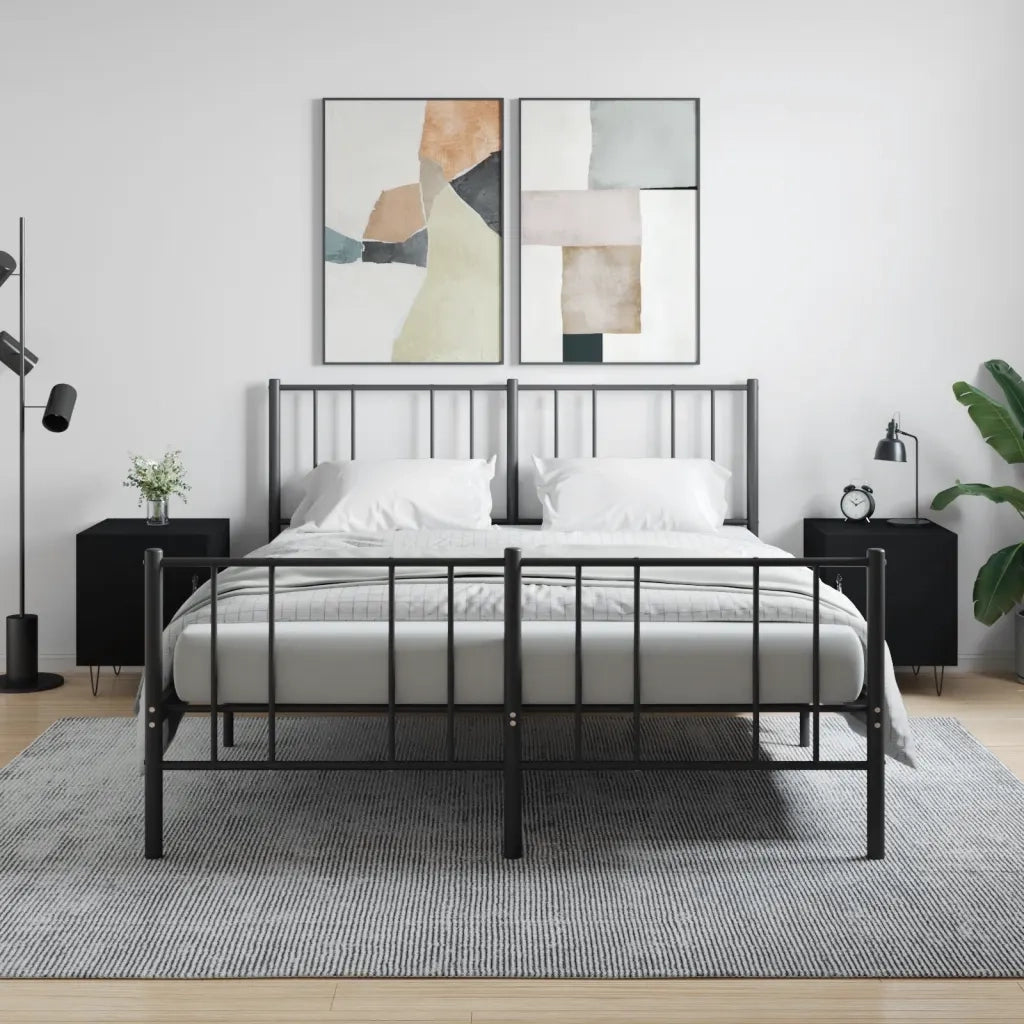 Comodini 2 pz-Set di 2 Tavolino da notte Neri 40x40x50 cm in Legno Multistrato 710168
