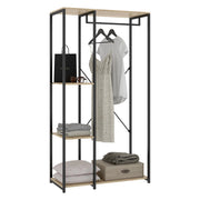 Armadio Camera da Letto Clovis, Guardaroba Grande 3 Ripiani, 40x167h cm Marrone Rovere