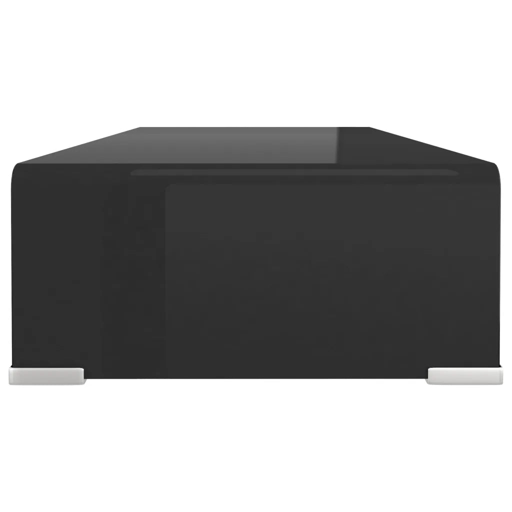 Mobile/Rialzo Porta TV in Vetro Nero 70x30x13 cm 244136