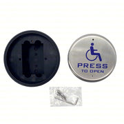 PULSANTE APERTURA DISABILI PORTE AUTOMATICHE ROTONDO IN ACCIAIO INOX COM, NO/NC
