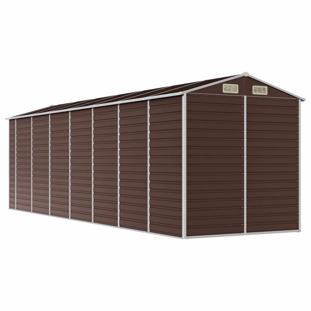 Casetta da giardino marrone 191x640x198 cm in acciaio zincato 3188270