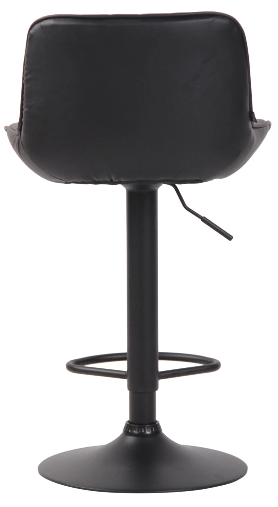 Sgabello Lentini in similpelle con poggiapiedi nero,nero