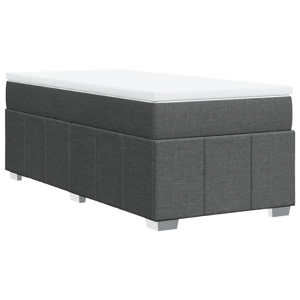 Giroletto a Molle con Materasso Grigio Scuro 90x200 cm Tessuto