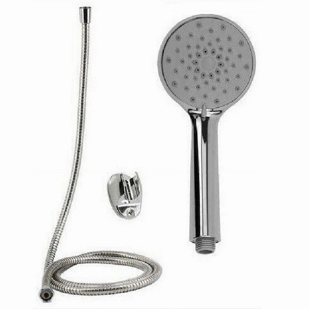Trade Shop - Kit Doccetta Doccino Soffione Doccia Bagno Rotondo Con Laccio 1,8mt Staffa 69348 -