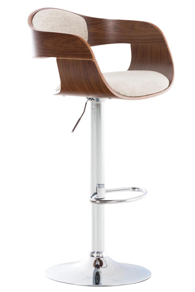 Sgabello cucina KINGSTON in tessuto Noce/crema