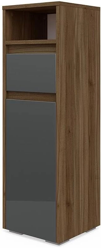 Mobiletto bagno Majest, Bianco lucido, 30.2 x 96.3 cm, per la conservazione di accessori da bagno e combinabile