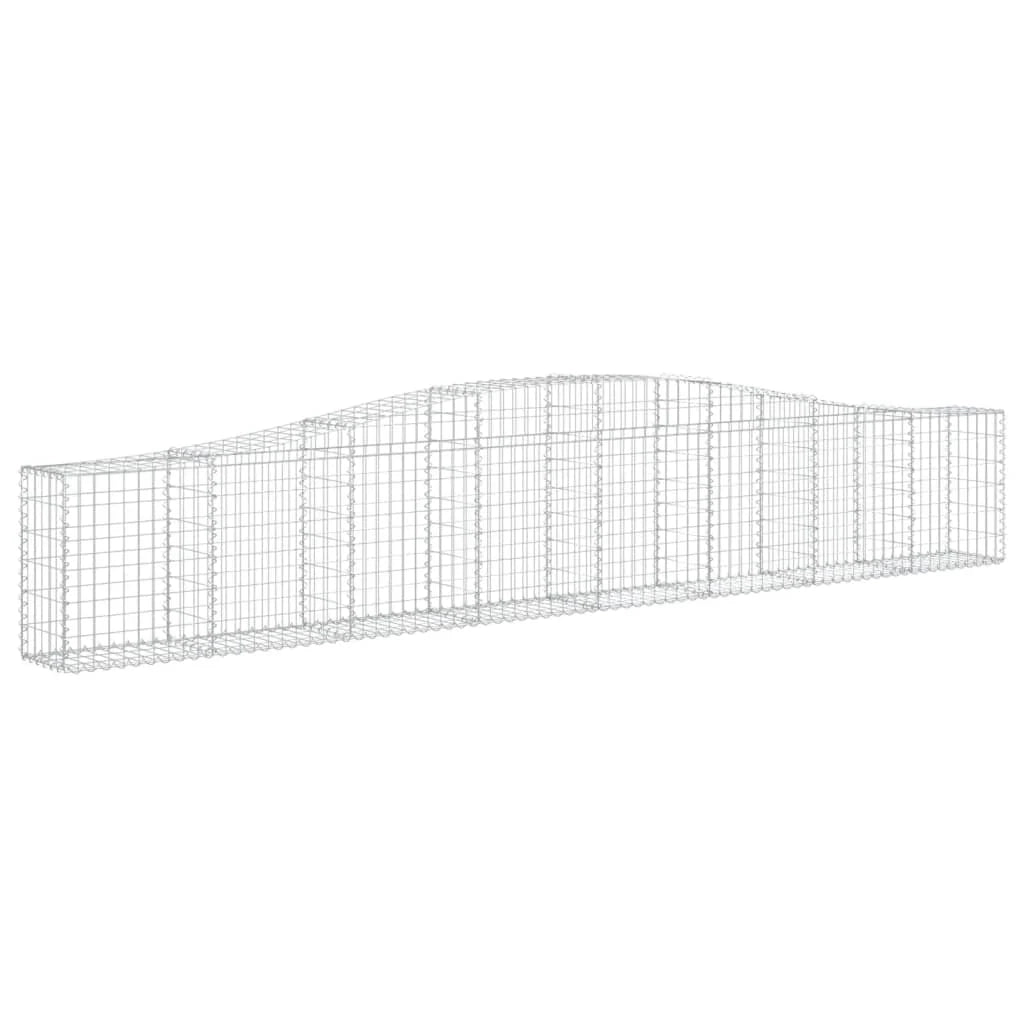 Set di 9 gabbioni ad arco per recinzione gabbia o muro di contenimento 400 x 30 x 60/80 cm ferro zincato argento 02_0041302