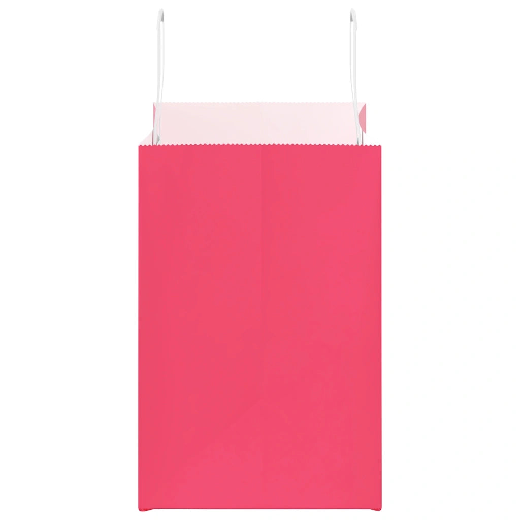 vidaXL Sacchetti di Carta 250 pz con Manici Rosa 26x17x25 cm