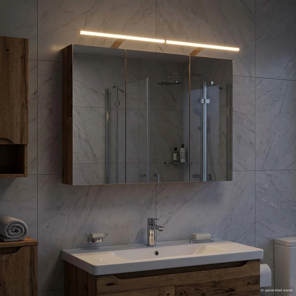 Mobiletto per specchio da bagno con lo scaffale Legno vecchio