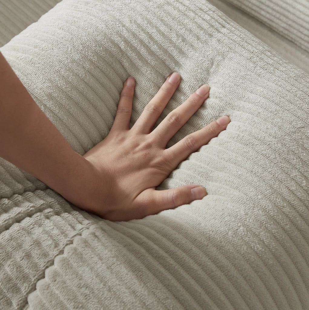 Divano letto singolo beige in schiuma; pieghevole senza montaggio