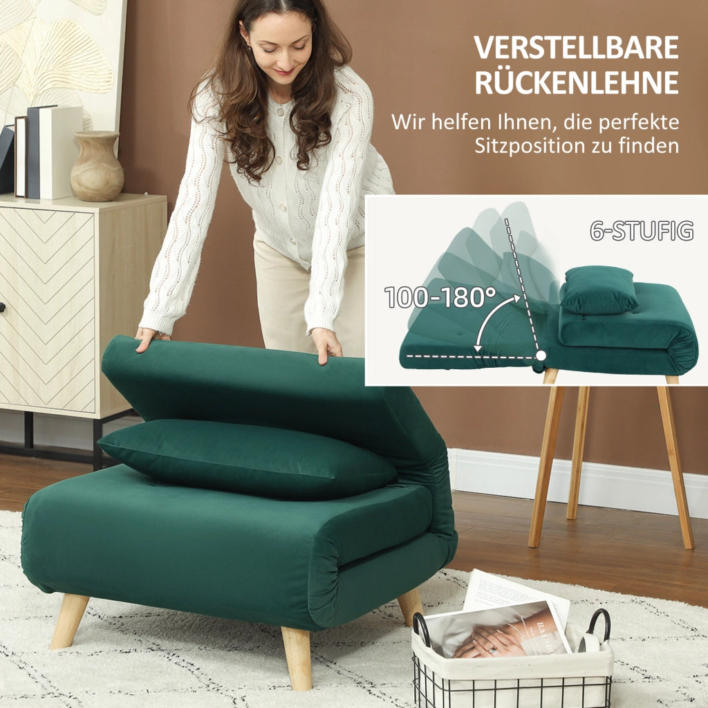 Poltrona letto reclinabile ¨C zephmum ¨C velluto verde scuro 120 kg