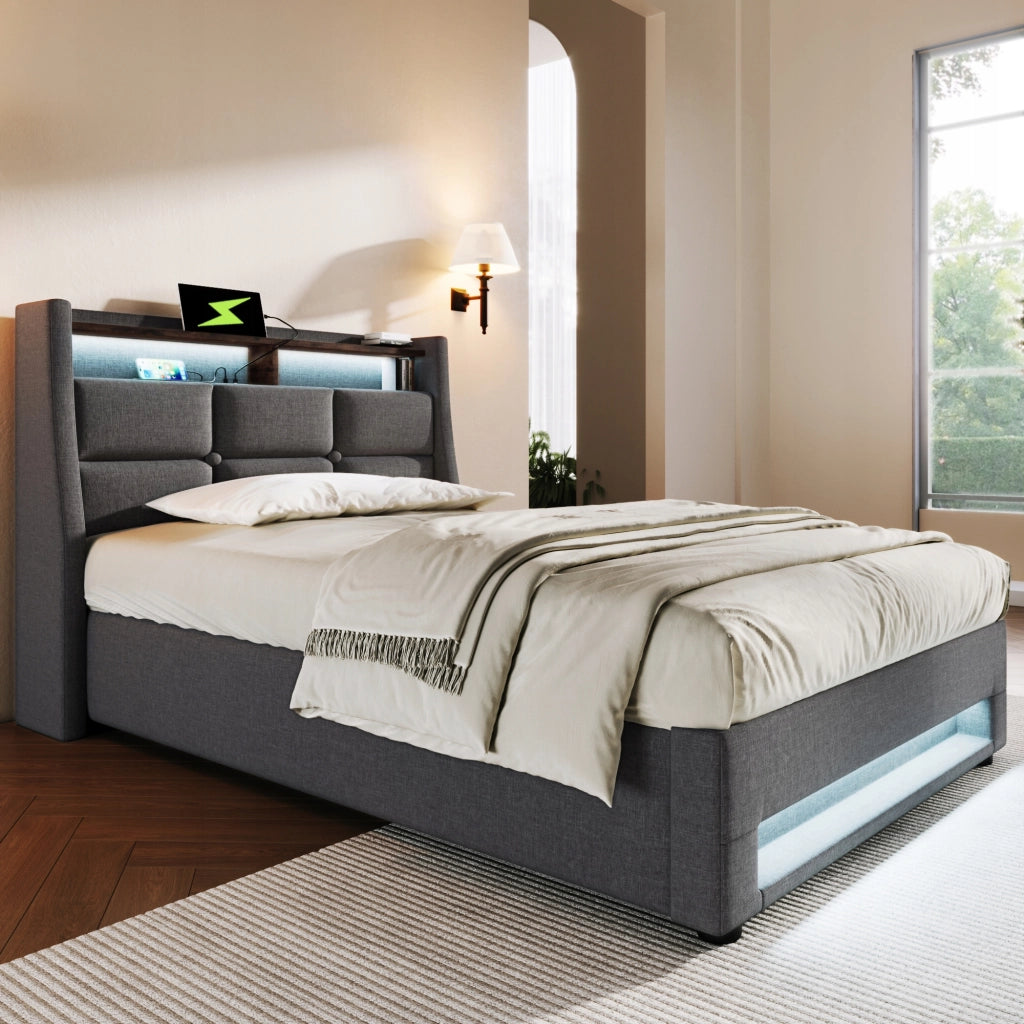 Letto singolo 90x200 - Xylo - USB LED con materasso incluso