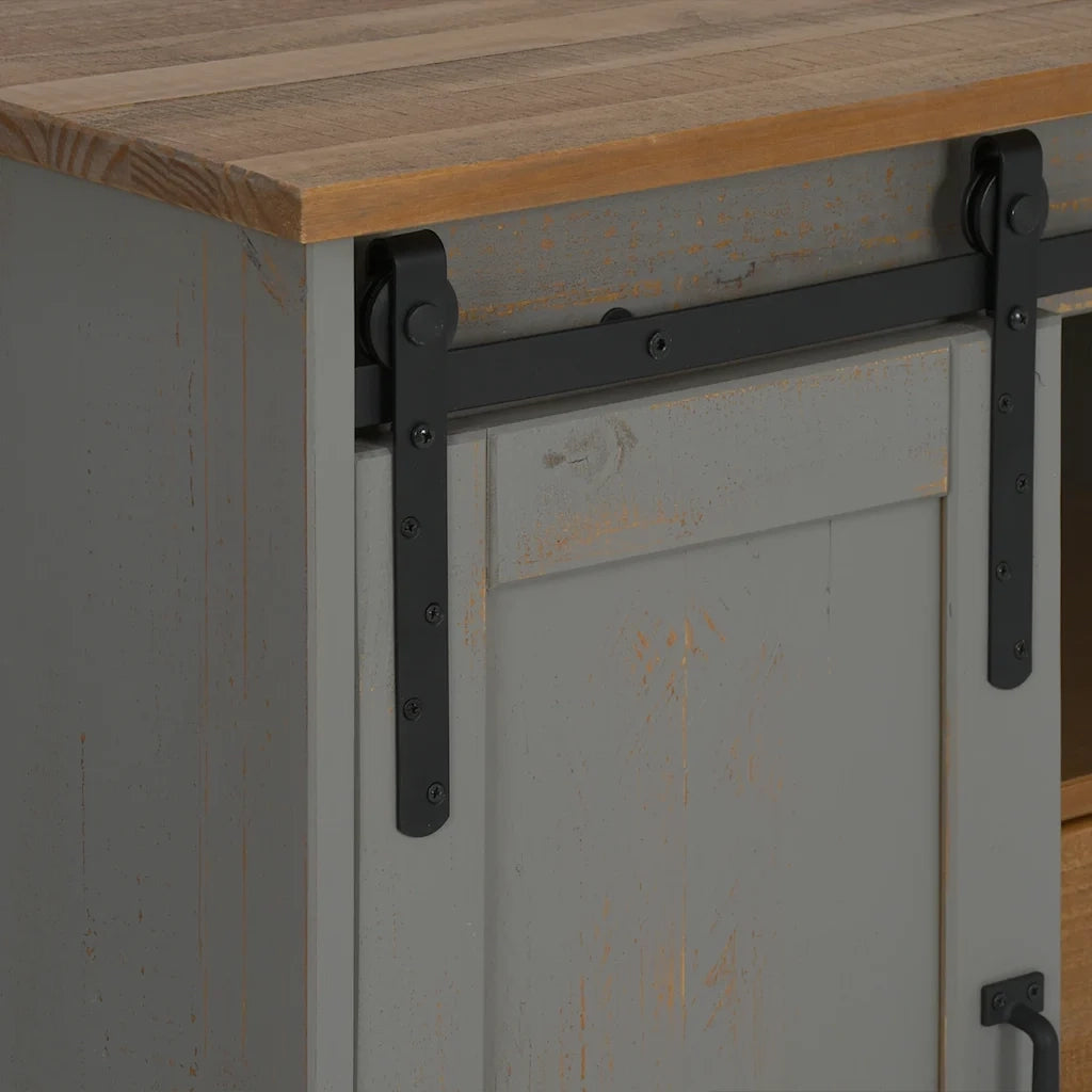 Credenza HALDEN 2 Ante Scorrevoli 112x40x80 cm Legno Massello