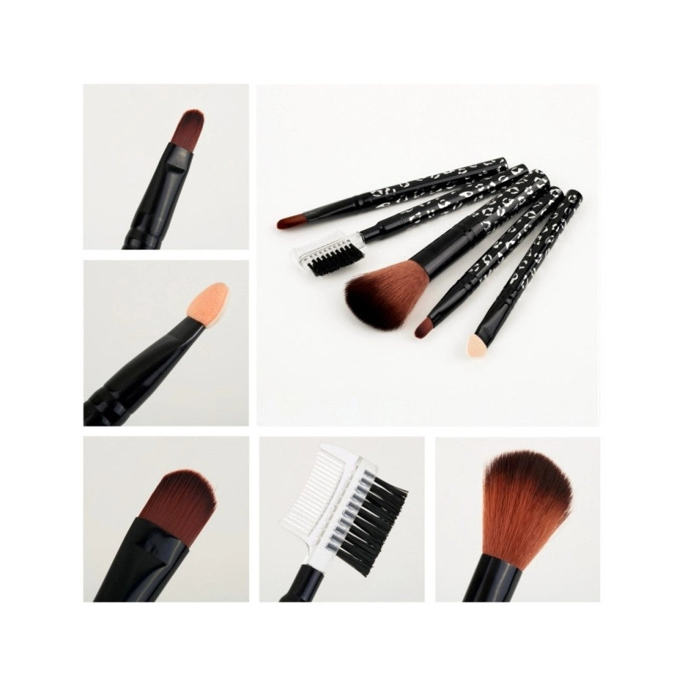 Trade Shop - Set 5 Mini Pennelli Trucco Make Up Brush Ombretto Sopracciglia Portatile -