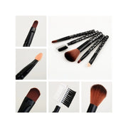 Trade Shop - Set 5 Mini Pennelli Trucco Make Up Brush Ombretto Sopracciglia Portatile -