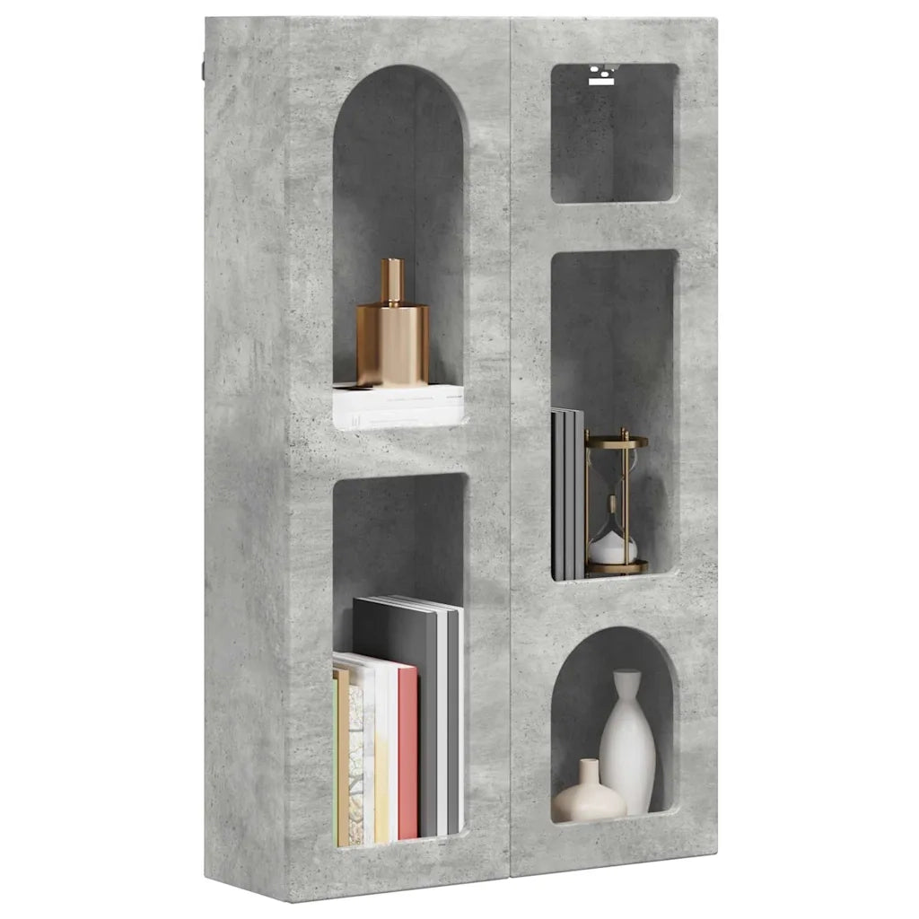 Armadio pensile con lo scaffale Grigio cemento 59 x 20 x 100 cm