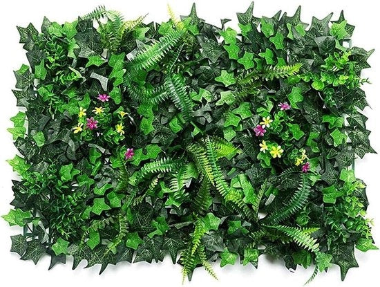 Pannelli di buxus artificiali per schermo di privato - decorazione di parete con tappeti di piante per decorazione di parete domestica - hotel, caffè, sfondi ( foglie di melone)