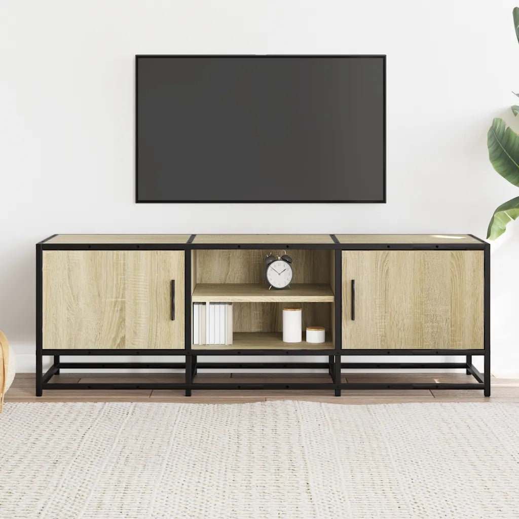 Mobile TV Rovere Sonoma 120x35x41cm Legno Multistrato e Metallo