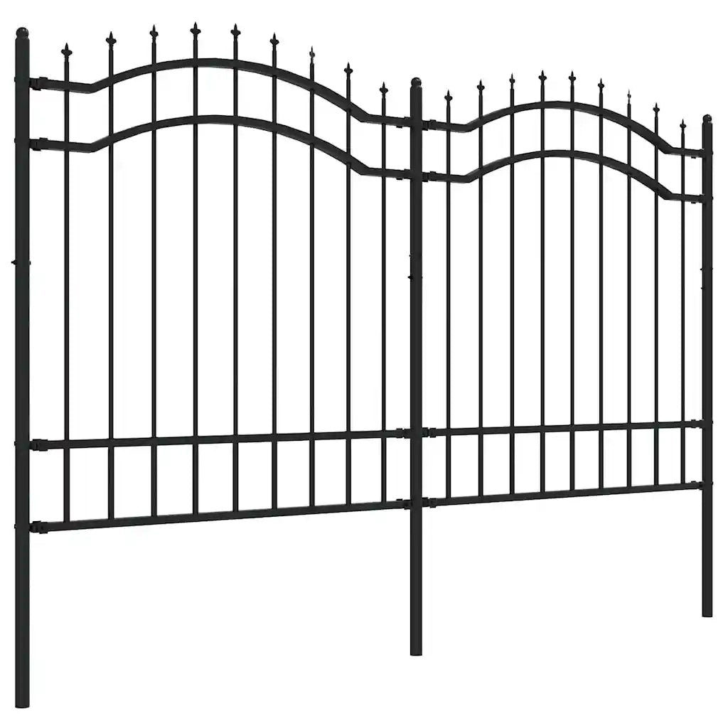 Recinzione da Giardino Woerden con Punta a Lancia Nera 240x125 cm in Acciaio 151081