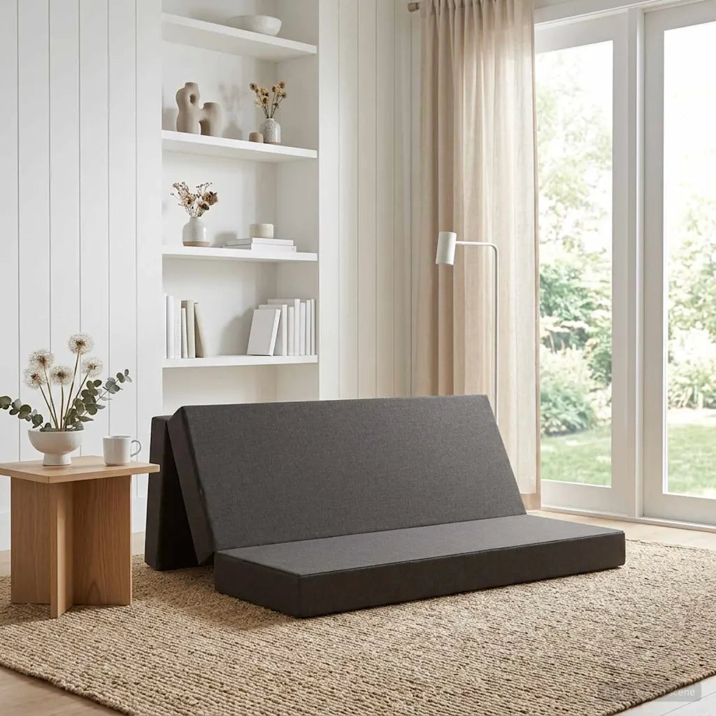 Divano Letto Pieghevole 200 x 67 x 45 cm Grigio Scuro