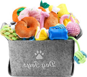 Set di 22 giocattoli per cuccioli piccoli giocattoli per cani morsicanti giocattoli per cuccioli con cassa di giocattoli per cani giocattoli da mordere per cuccioli giocattoli a corda per cani con carino emettitore di suoni