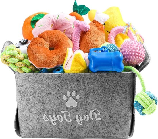 Set di 22 giocattoli per cuccioli piccoli giocattoli per cani morsicanti giocattoli per cuccioli con cassa di giocattoli per cani giocattoli da mordere per cuccioli giocattoli a corda per cani con carino emettitore di suoni