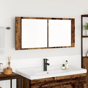 Armadio Specchio LED con porta-Mobile bagno con specchio Legno vecchio 100 x 12 x 45 cm