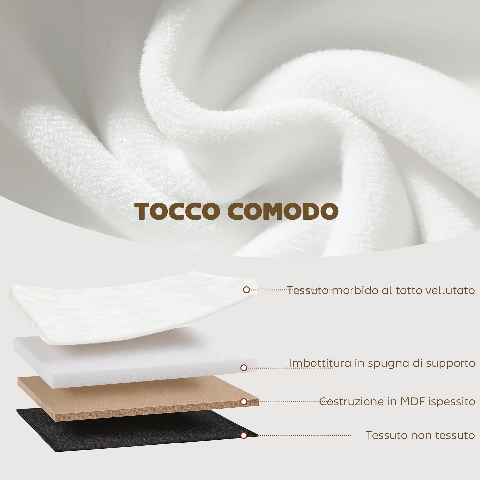 Pouf Contenitore Pieghevole 76x38x35 cm con Vano da 72L e Rivestimento in Velluto Crema