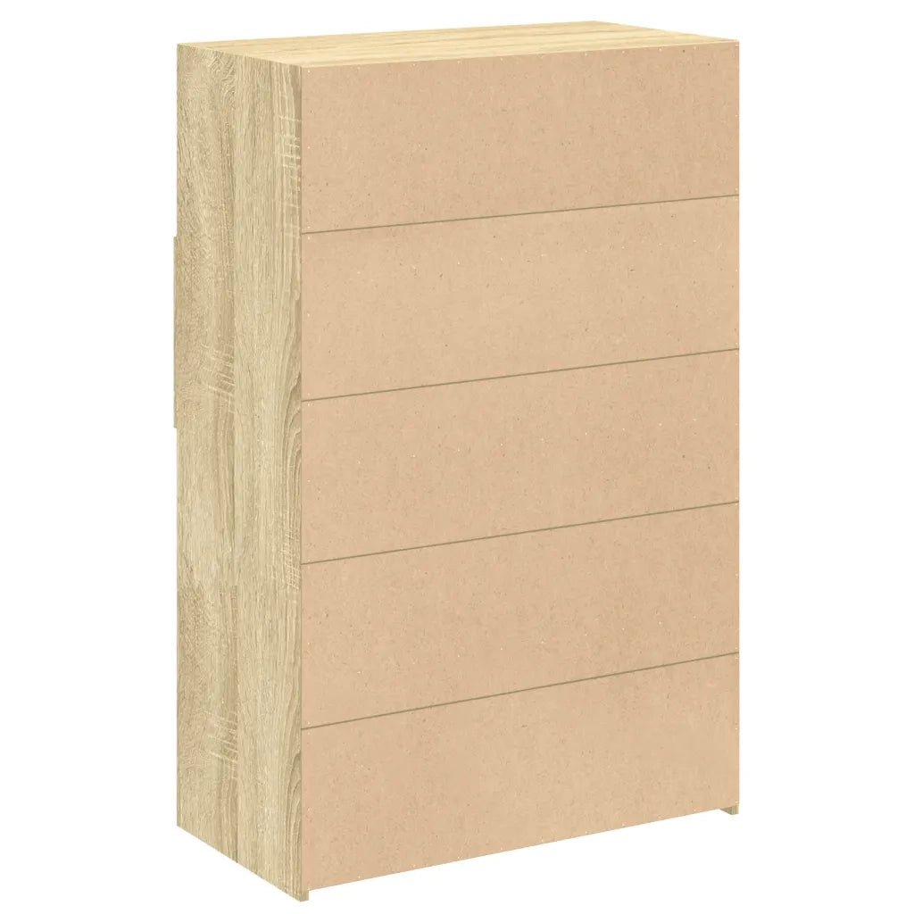 vidaXL Credenza Rovere Sonoma 80x42,5x124 cm in Legno Multistrato