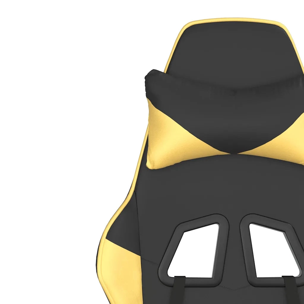 Sedia da Gaming Massaggiante Nero e Oro in Similpelle 345401